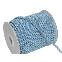 4 mètres de cordon, cordelette unie tressée décoration, scrapbooking couture 4 mm BLEU CLAIR
