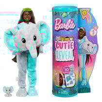 Poupée barbie cutie reveal elephant 10 surprises - costume peluche animal - mattel - hkp98