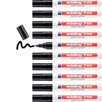 Lot de 10 marqueurs peinture permanents - EDDING - Pointe ronde 2-4 mm - Noir