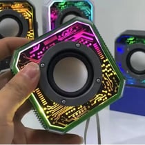 Enceinte Bluetooth Mini Transparente Avec Subwoofer Et Lumière RGB Portative Vert YONIS