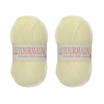 Lot de 2 pelotes Tourmaline écru - 100% acrylique - 50g/200m - Distrifil
