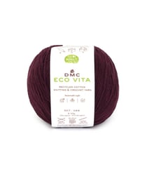 Fil de coton recyclé ECO VITA pour tricot et crochet - 100GR - DMC 205 Pierre de sang
