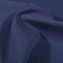 Tissu Double gaze de coton uni Bleu indigo