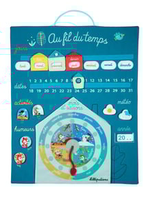 Calendrier au fil du temps bleu