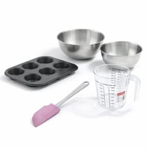 Set pâtisserie avec moule à muffins 6 empreintes 28 cm, 2 bols à mixer, verre mesureur et spatule Zenker