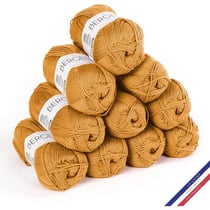 10 pelotes de laine - Cuivre - 100% coton bio - 3mm - Tricot et crochet - Bergère de France