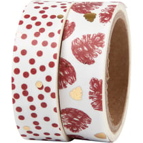 Ruban adhésif Washi Tape, Pommes de pin et points - film, L : 15 mm, 2x4 m/ 1 Pq.