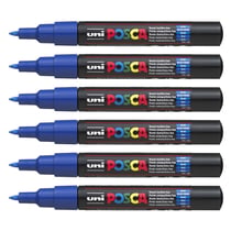 Lot de 6 Marqueurs pointe conique extra-fine POSCA PC1MC 0,7 - 1mm Bleu Foncé POSCA