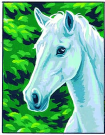 Kit canevas blanc Cheval blanc 20x25cm
