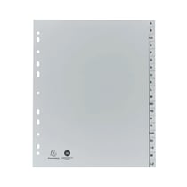 Intercalaires imprimés alphabétiques PP recyclé gris - AZ (alphabet allemand) 20 positions - A4 Maxi - Gris - x 25 - Exacompta