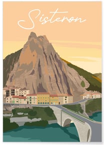 Affiche ville Sisteron | A3 : 29,7x42cm