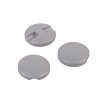Lot de 6 boutons rond simple gris cendre 18mm