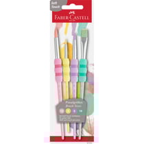 Lot de 4 pinceaux de peinture - Ergonomique - Soft touch - Faber-Castell
