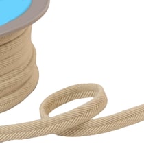 Bobine 20m double cordon fils 10mm écru/blanc