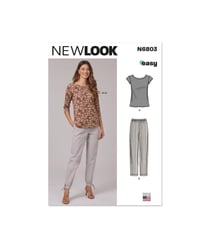 Patron New Look 6803 - Hauts et pantalons en maille taille n°FR 36-46