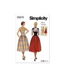 Patron Simplicity 9676 - Robe deux pièces vintage du 36 au 52 (FR) taille n°FR 34-42