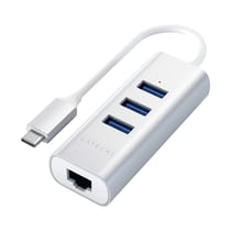 Hub USB C vers 3x USB et Ethernet design compact Satechi Argent
