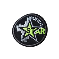 Lot de 3 écussons thermocollants sport super star 5,2cm x 5,2cm