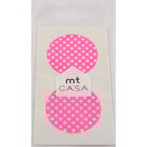 Masking Tape MT Casa Seal Sticker rond en washi Pois fond rose