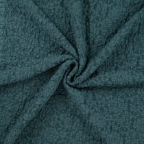 Tissu Dentelle Fleurs gaufrées Bleu canard - Au mètre