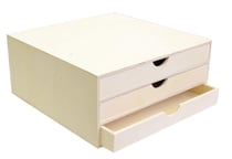 Meuble 3 tiroirs 34.5x34x15.5 cm bois - Artemio