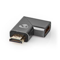Nedis Adaptateur HDMI Connecteur vers HDMI Femelle Coudé à Droite en Aluminium Gris