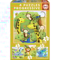 4 puzzles - Les animaux sauvages - Enfant - Dès 3/4 ans
