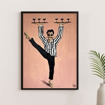 Poster d'art Paris — Le Serveur Parisien — Décoration murale — Calbarracin — 70 x 50 cm