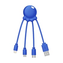 XOOPAR Câble 3 en 1 Octopus USB A/micro USB & USB C & Lightning 0,1m Bleu