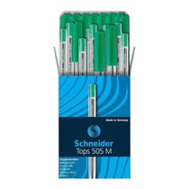 Boîte de 50 stylos à bille - Vert - Pointe moyenne - Schneider - Tops 505 M