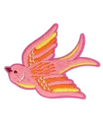 Ecusson oiseaux rose 55x44mm