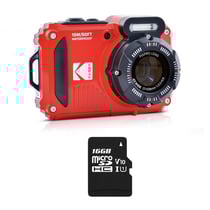 KODAK Pixpro Pack WPZ2 + 1 carte SD Kodak - Compact 16M Pixels, étanche à 15m, Anti-Choc, Video 720p, Ecran LCD 2,7 - Batterie Li-ion - Rouge