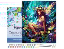 Peinture par Numéro Figured'Art avec Cadre - Fée et papillons - Kit de Loisir Créatif DIY Numéro d'Art Complet - 40x50cm toile tendue sur châssis
