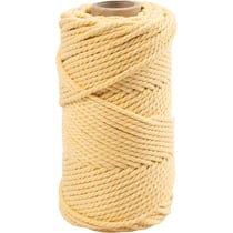 Cordon pour macramé, L : 55 M, d 4 mm, jaune clair, 330 gr/ 1 rouleau