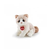 Peluche chat Brad beige et blanc