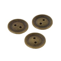 Lot de 6 boutons 2 trous soleil cuivre vieilli 18mm