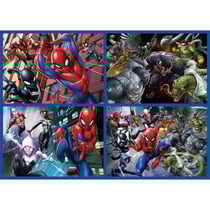 4 puzzles enfant spider-man 50 - 80 - 100 - 150 pieces - collection super heros - educa - 18102