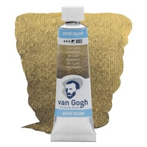 Tube 10 ml - Peinture aquarelle Van Gogh Watercolors - Or clair n°802 - Extra-fine - Semi-opaque