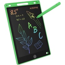 Tablette Dessin enfant- Ardoise Magique 8,5 pouces- Ecran couleur LCD- Tablette LCD-(Pile CR2025 incluse) Vert- ACROPAQ