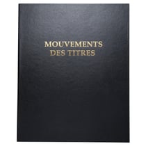 Reliure registre 32x26cm 4 anneaux avec recharge de 100 feuillets imprimés - Mouvements de titre - Noir - Exacompta