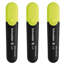 Lot de 3 surligneurs pointe biseautée 1+5 mm - SCHNEIDER - Jaune - Job