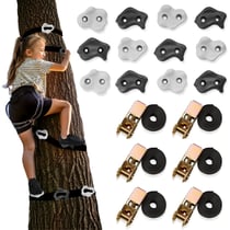 Kit d'escalade sur Arbre- 12 Prises 6 Sangles avec Cliquets - Max 91 kg, Course d'obstacles Enfant