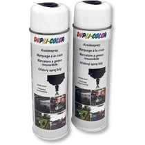 2 bombes de peinture - Blanc - Marquage craie - Repérage - Effaçable - 500ml