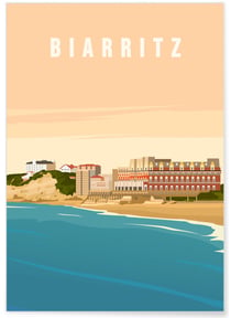 Affiche ville Biarritz 2 | A3 : 29,7x42cm