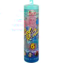 Coffret barbie color reveal : poupée sirène + accessoires avec 6 surprises - poupée mannequin - mattel - hrk12