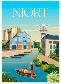 Affiche ville Niort 2 | A3 : 29,7x42cm