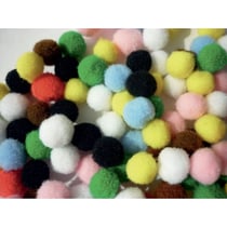 100 POMPONS ASSORTIMENT Ø7  ACRYLIQUE