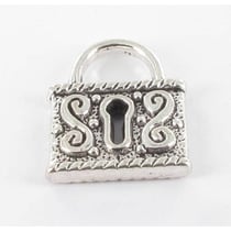 MégaCréa - Breloque en métal Cadenas Argenté