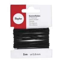 Fil élastique, 0,6mm carte 5 m, noir