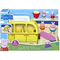 Le grand camping car jaune de peppa pig - 10 pieces - vehicule - figurine peppa le cochon - hasbro - f3632